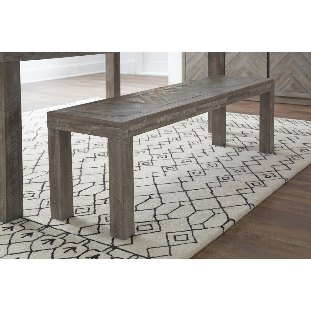 The Gray Barn Morning Star Solid Wood Dining Bench in Rustic Latte