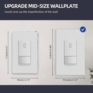 ELEGRP 1-Gang Midsize Screwless DecoratorRocker Wall Plate White (10-Pack) 3031GM-WH10