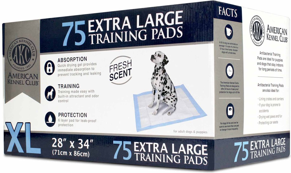 American Kennel Club AKC Dog Training Pads， 28 x 34-in， Fresh Scented