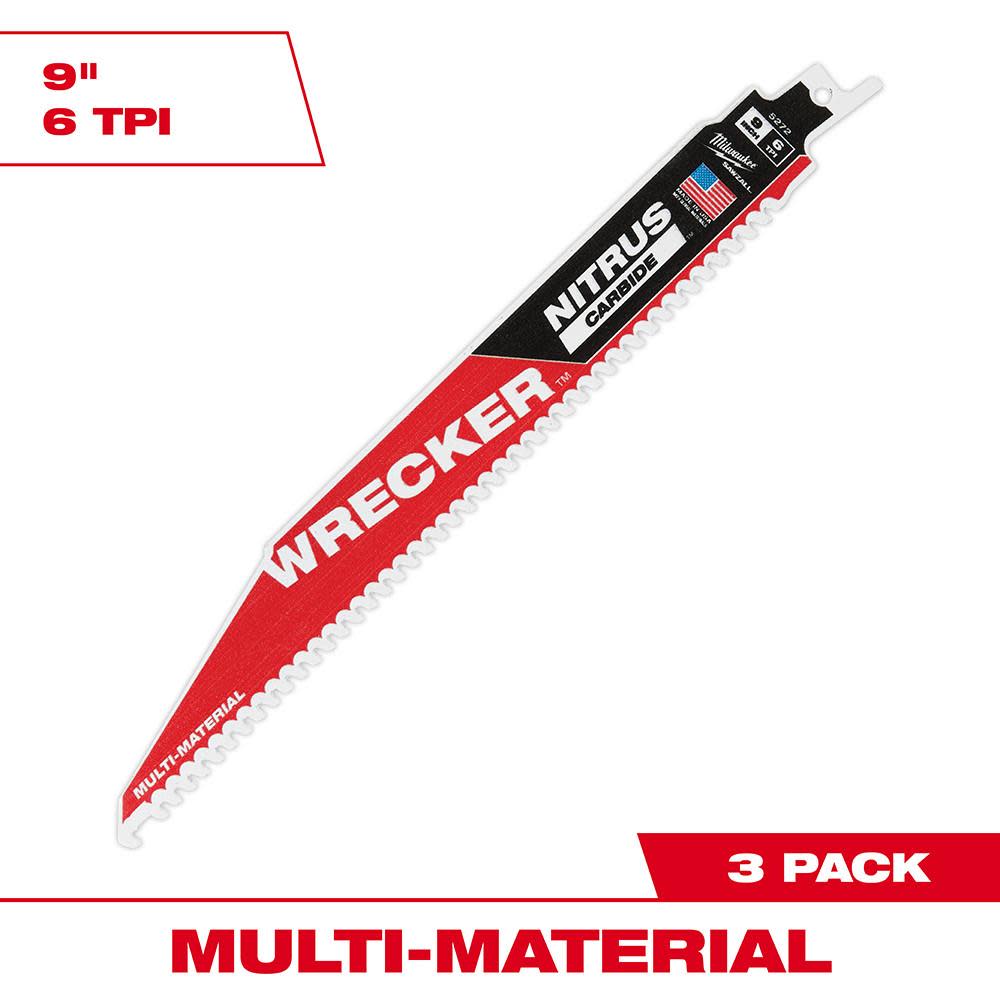 Milwaukee 9 WRECKER with NITRUS CARBIDE 3Pk 48-00-5372 from Milwaukee