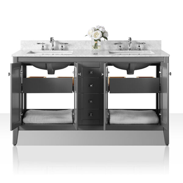 Shelton Sapphire Gray 60-Inch Vanity Console with Mirror