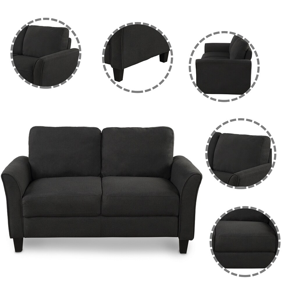 Living Room Linen Fabric Sofa Set  Single Sofa   Loveseat Sofa