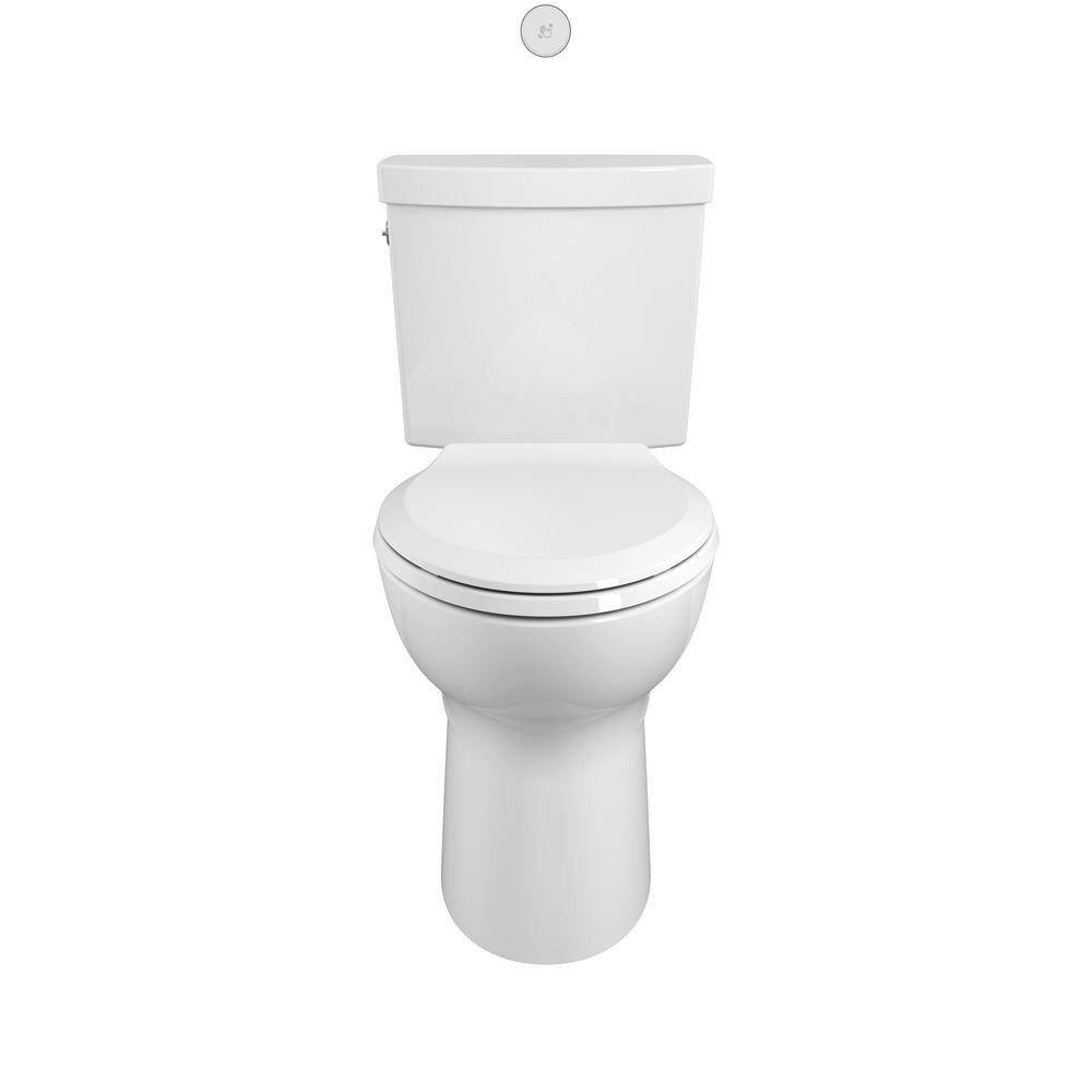 American Standard Cadet Touchless 2-piece 1.28 GPF Single Flush Elongated Toilet in White Seat Included 580AA709.020