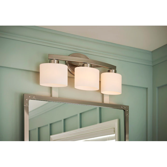 allen + roth Merington 21.5-in 3-Light Brushed Nickel Transitional Vanity Light