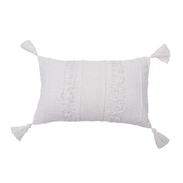 X 22 quot Barton White Woven Throw Pillow