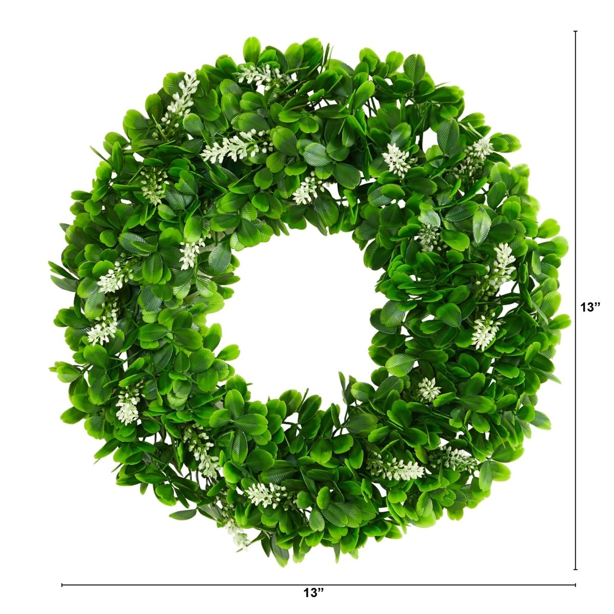 13” Jasmine Artificial Wreath – Lush Greenery for Year-Round Décor