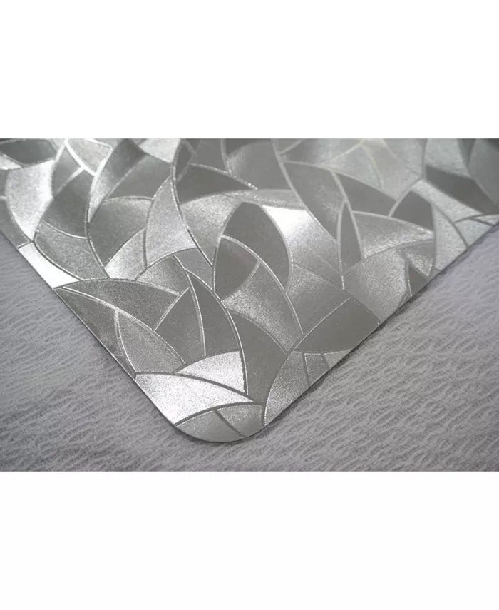 Dainty Home Reversible Shimmering Metallic Leaf Dining Table Indoor Outdoor Placemats -Set of 8