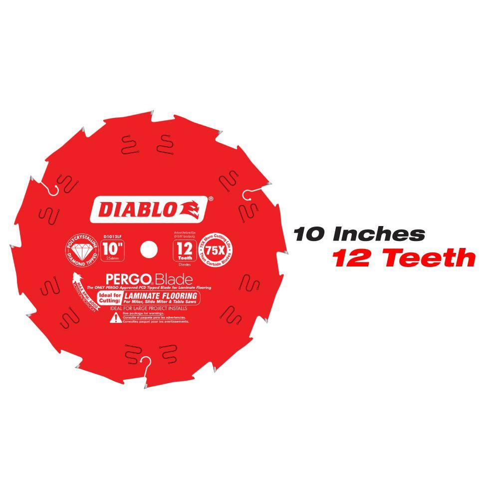 DIABLO 7-14 in. x 8-Tooth and 10 in. x 12-Tooth (PCD) Laminate Flooring PERGO Blade Circular Saw Blades (2-Blades) D07081012LF2GS