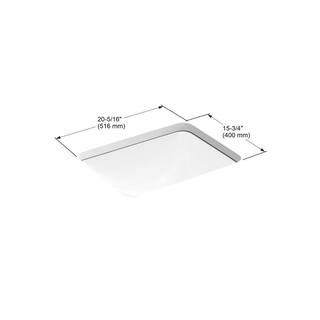 KOHLER Caxton Rectangle Undermount Bathroom Sink in Biscuit K-20000-96