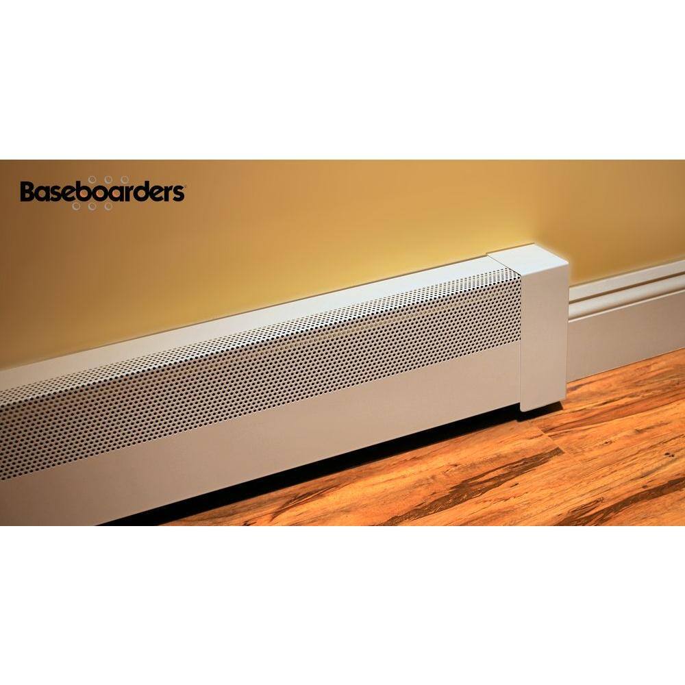 Baseboarders Basic Series 6 ft. Galvanized Steel Easy Slip-On Baseboard Heater Cover in White BC001-72