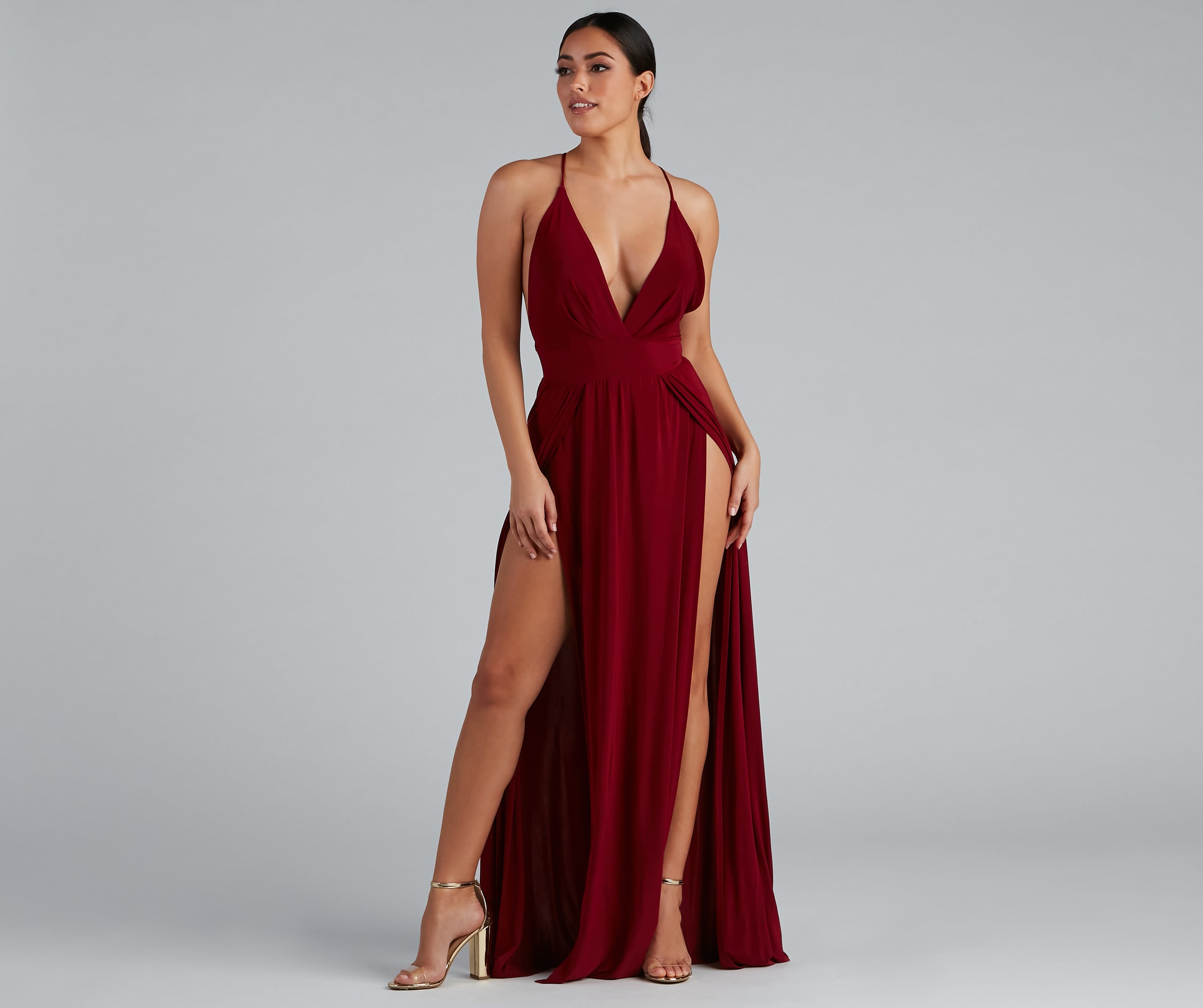 Brie Double Slit A-Line Formal Dress