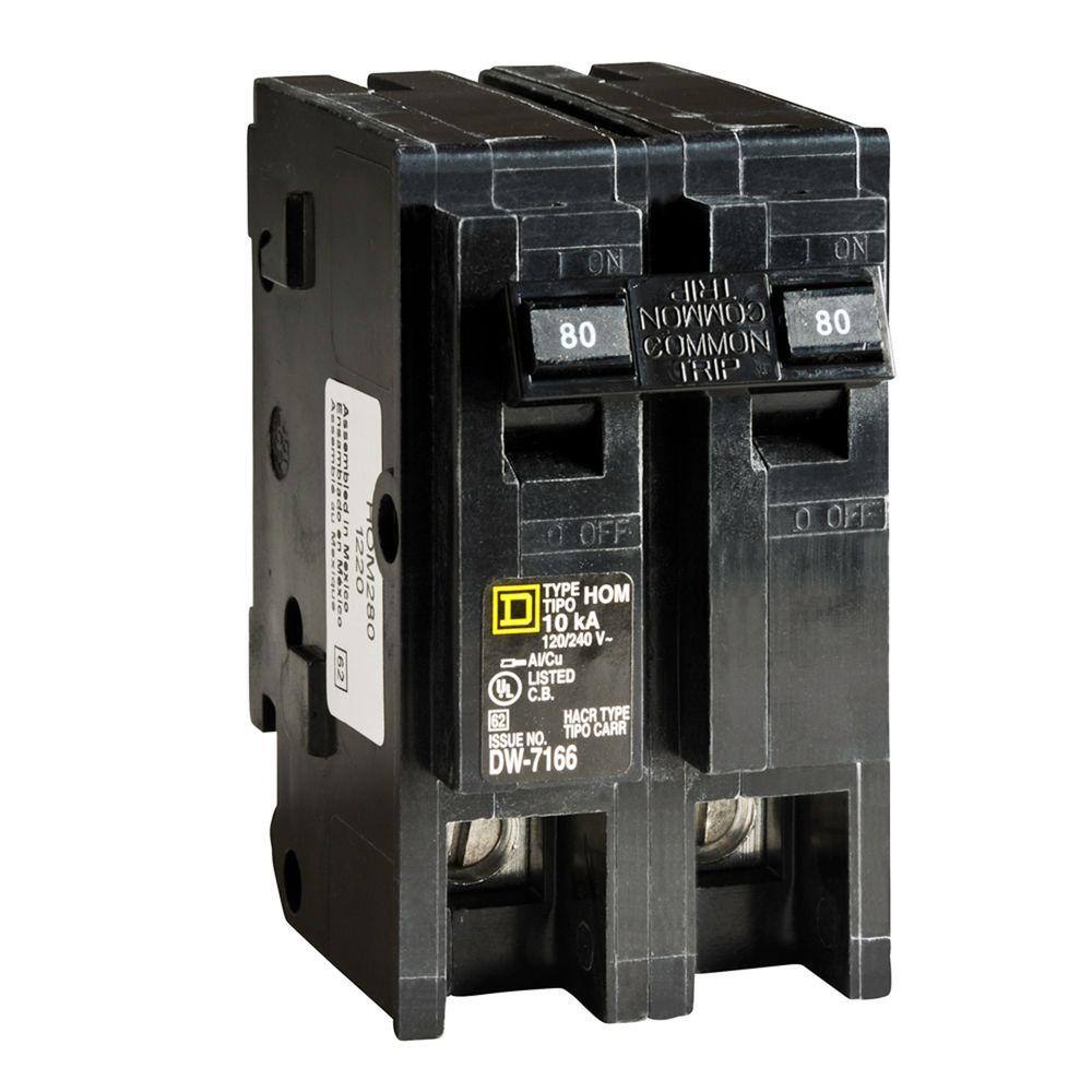 Square D Homeline 80 Amp 2-Pole Circuit Breaker HOM280CP