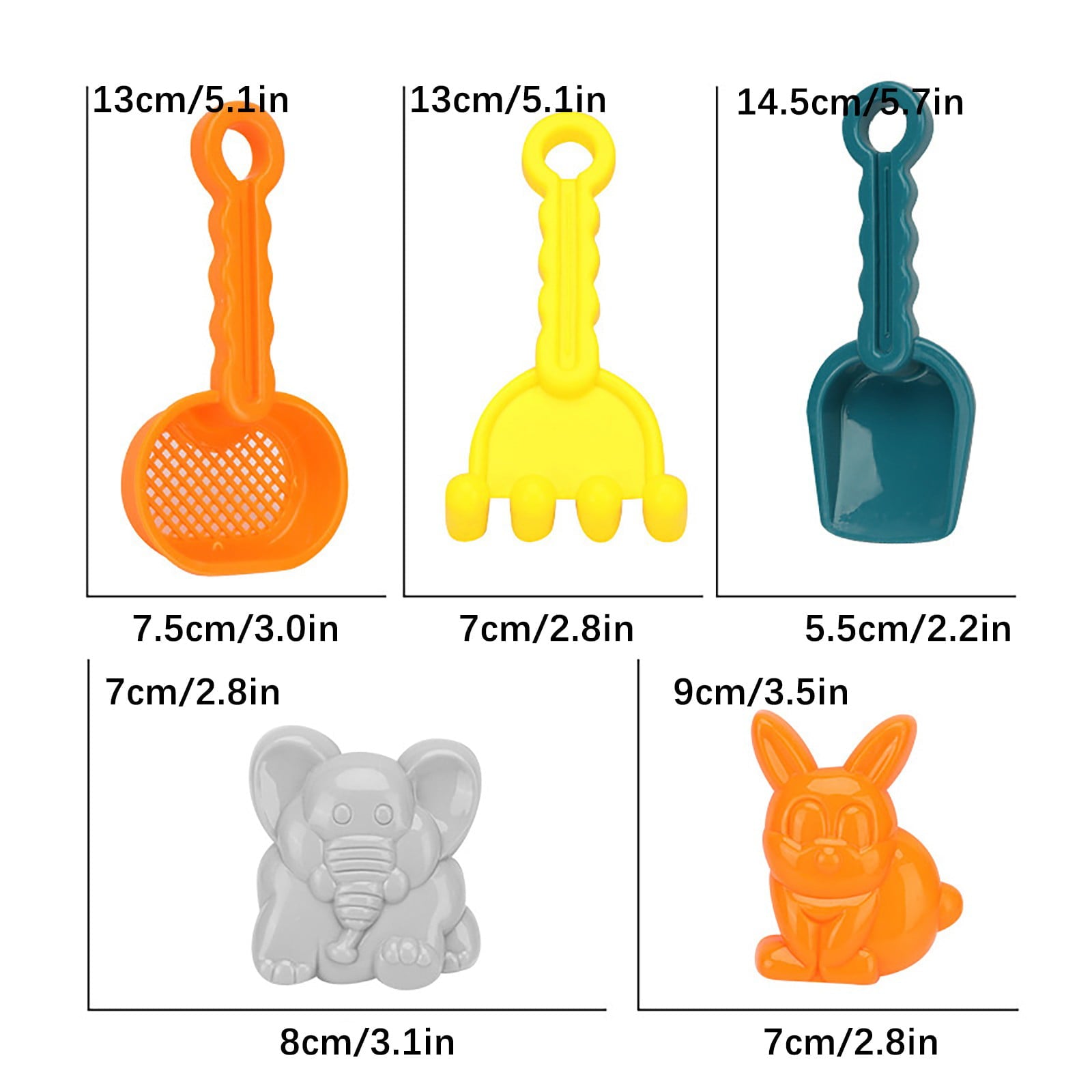 Beach Toy 6Pc Beach Shovel Children'S Shovel Plastic Play Water Pull Sand Play Sand Toys Beach Toys Pool Toys For Toddlers 1-3 Plastic Multicolor