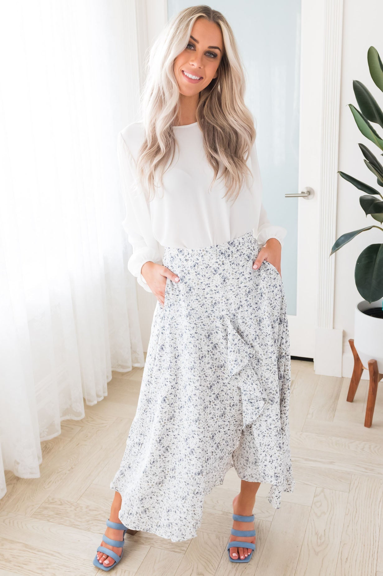 Growing On You Modest Ruffle Skirt