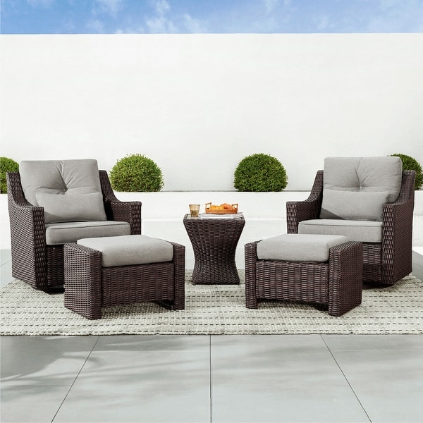 Murphy Outdoor Wicker Patio Furniture Swivel Glider Chair