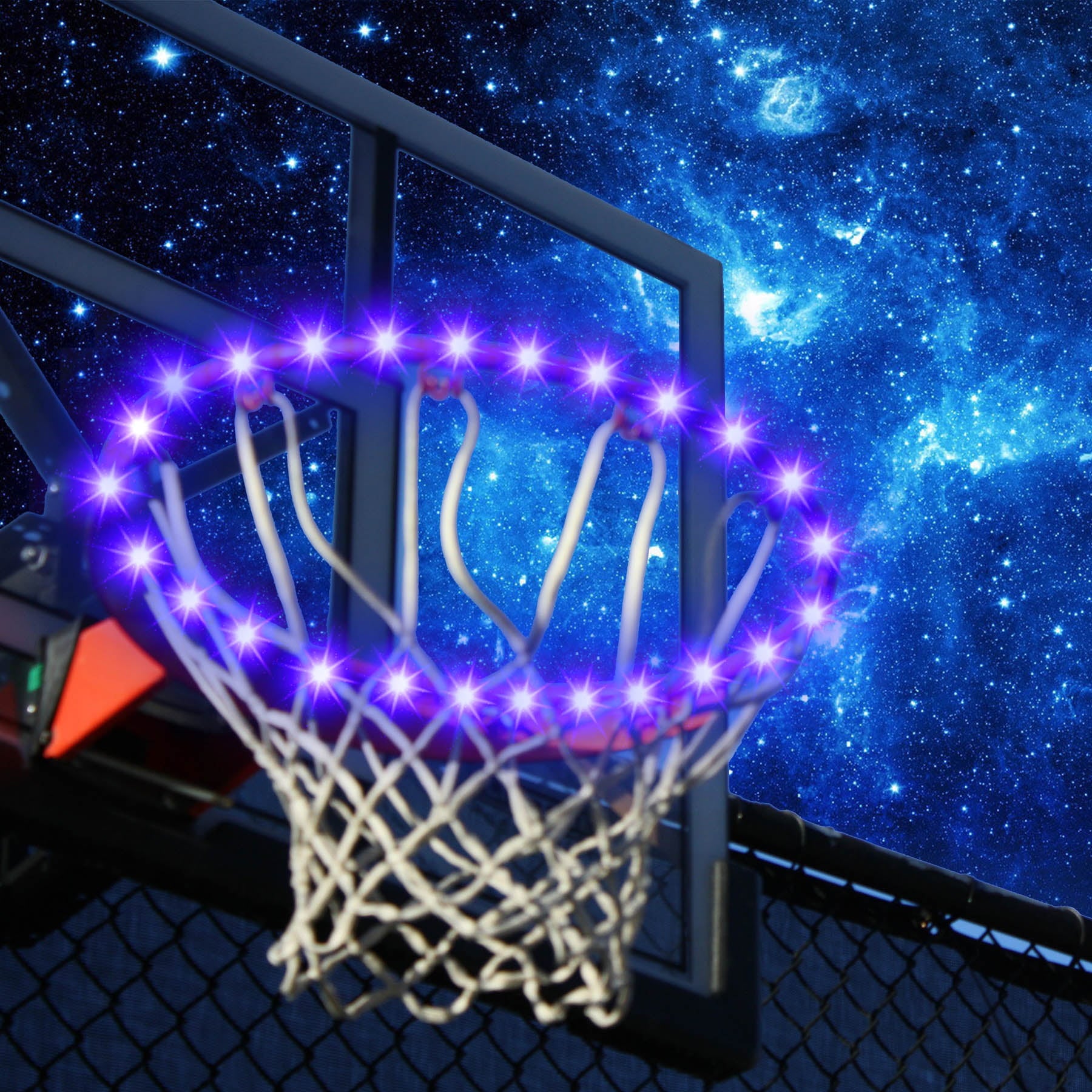 Qnbes LED Basketball Hoop Light， Remote Control Light Up Basketball Rim Light Waterproof Basketball Hoop 17 Color Gift for Kids Adults