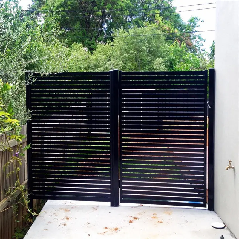 Factory Supply Modern Design Horizontal Powder Coated Aluminum Slat Fencing Gate