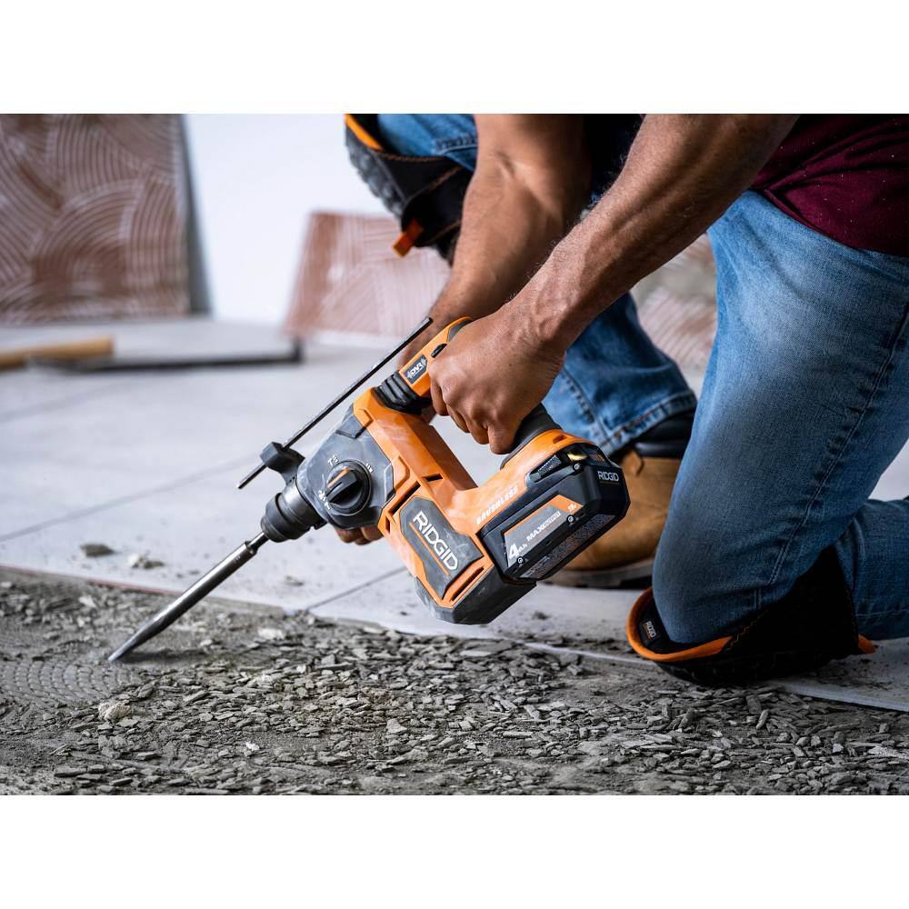 RIDGID 18V Brushless Cordless 1 in. SDS-Plus Rotary Hammer (Tool Only) R86712B