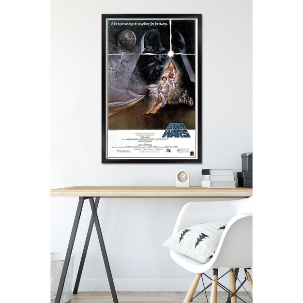 Trends International 24x36 Star Wars A New Hope Original One Sheet Framed Wall Poster Prints