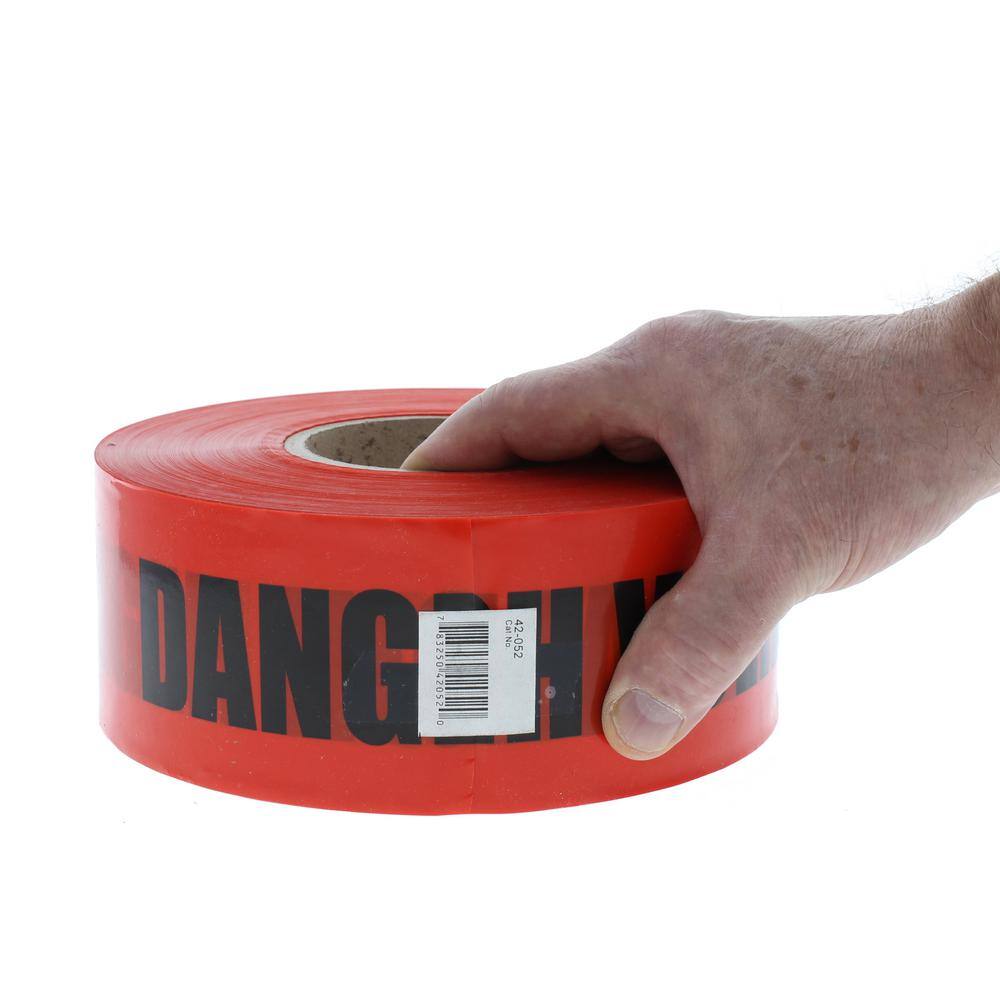 IDEAL 3 in. x 1000 ft. Barricade Tape Danger High Voltage Keep Out Red 42-052