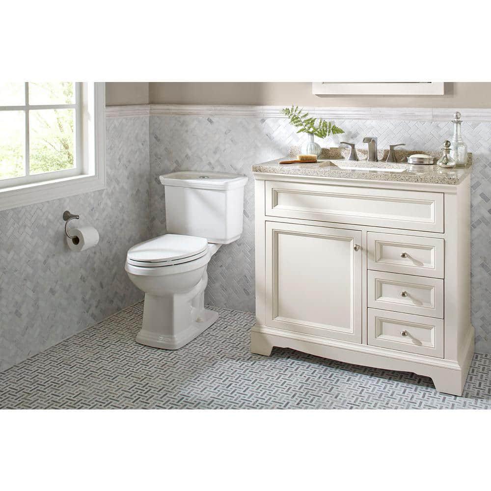 Glacier Bay 2piece 10 GPF128 GPF High Efficiency Dual Flush Elongated Toilet in White