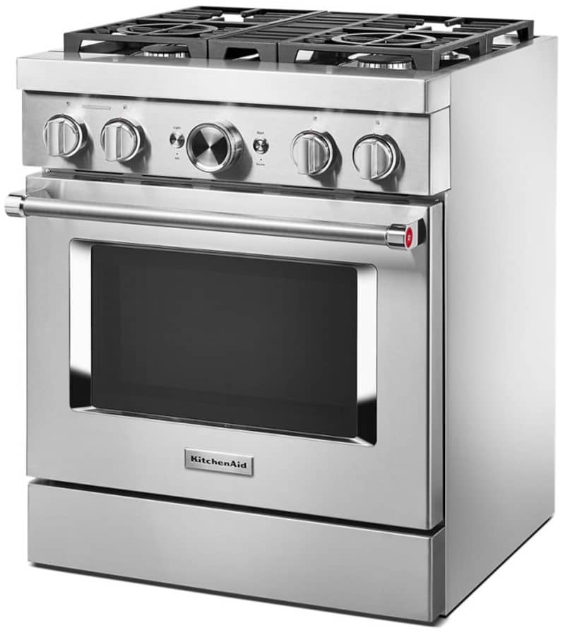 KitchenAid 30'' Stainless Steel Smart Commercial-Style Dual Fuel Range With 4 Burners