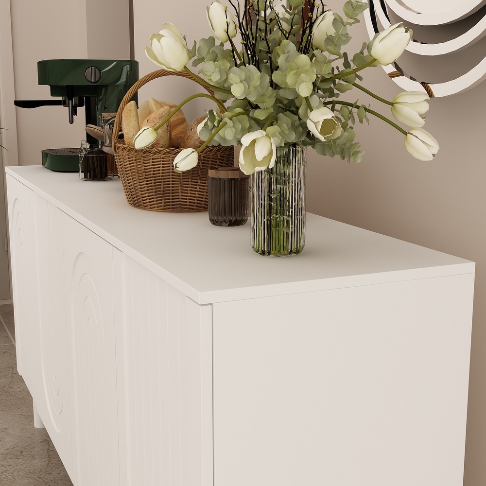 White MDF Sideboard Bookcase Kitchen Cabinet Buffet Credenza End Table