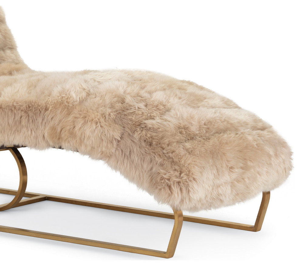 Siesta Chaise Lounge  Longhair Sheepskin   Contemporary   Indoor Chaise Lounge Chairs   by Regina Andrew  Houzz