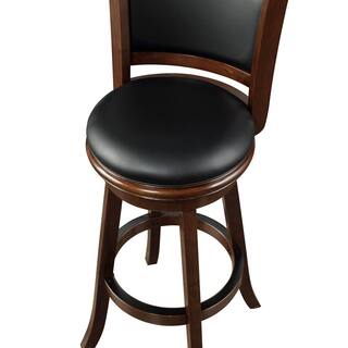 Boraam Augusta 47 in. Cappuccino High Back Wood 34 in. Swivel Bar Stool with Faux Leather Seat 48834