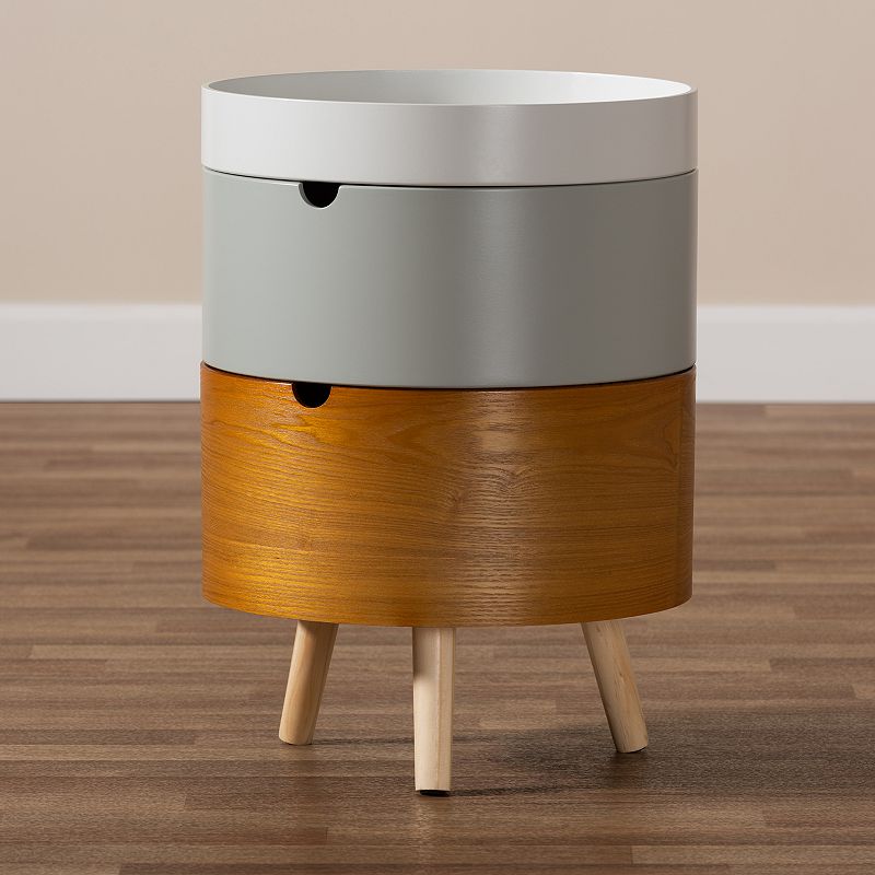 Baxton Studio Elison Light Grey Nightstand