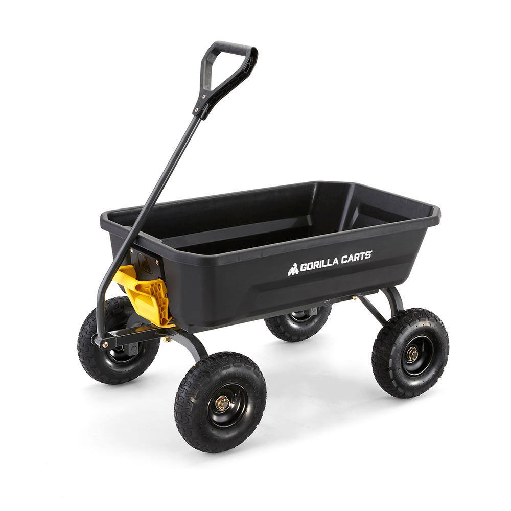 GORILLA CARTS 4 cu. ft. Poly Garden Dump Garden Cart GCG-4