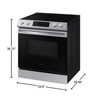  30 in. 6.3 cu. ft. Slide-In Electric Convection Range Oven in Fingerprint Resistant Stainless Steel NE63T8311SS