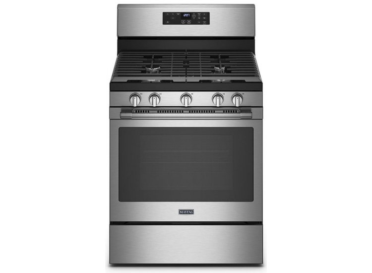 Maytag 5 Cu. Ft. Fingerprint Resistant Stainless Steel Gas Range With Air Fryer And Basket