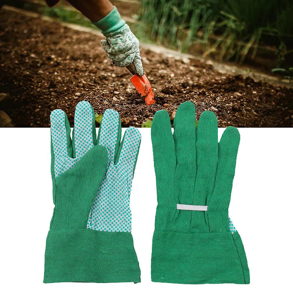 1pair Non Slip Comfortable Home Bead Layer Men Women Gardening Gloves Mid Sleeve