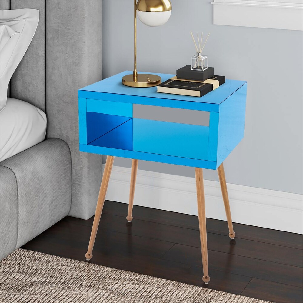 Mirror Nightstand End Table