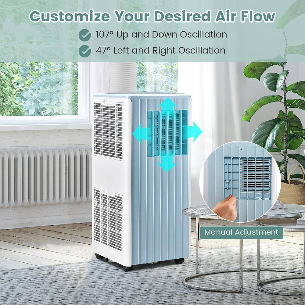 Gymax Portable Air Conditioner 10000 BTU ASHRAE 3-in-1 AC Unit with Humidifier and Sleep Mode Blue GYM11472