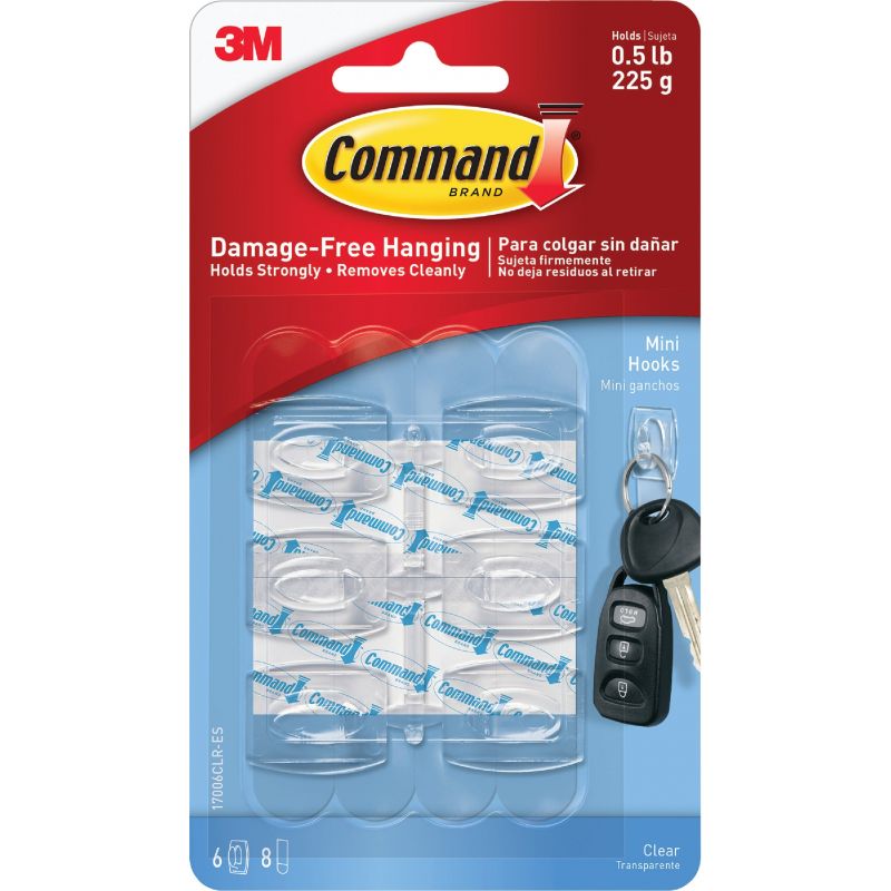 Command Mini Adhesive Hook Clear