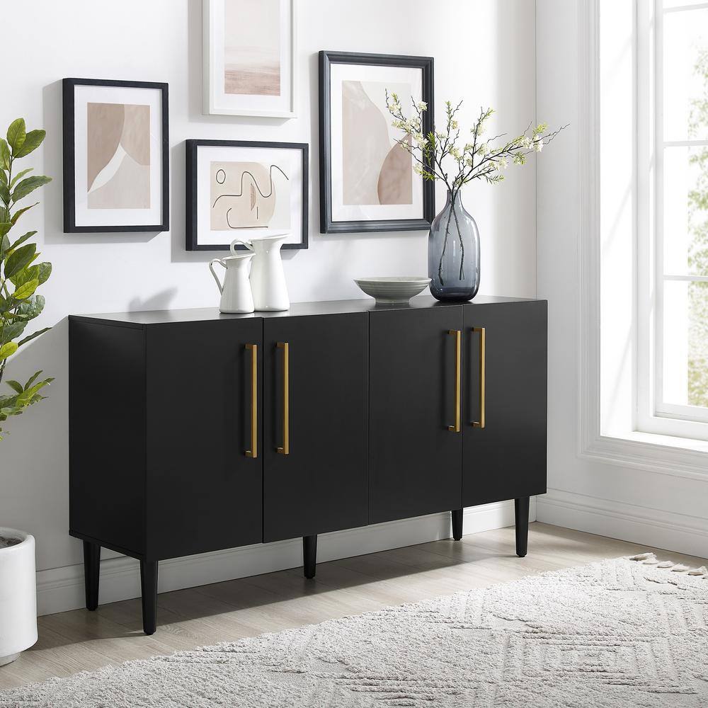 CROSLEY FURNITURE Everett Matte Black Sideboard CF4214-MB