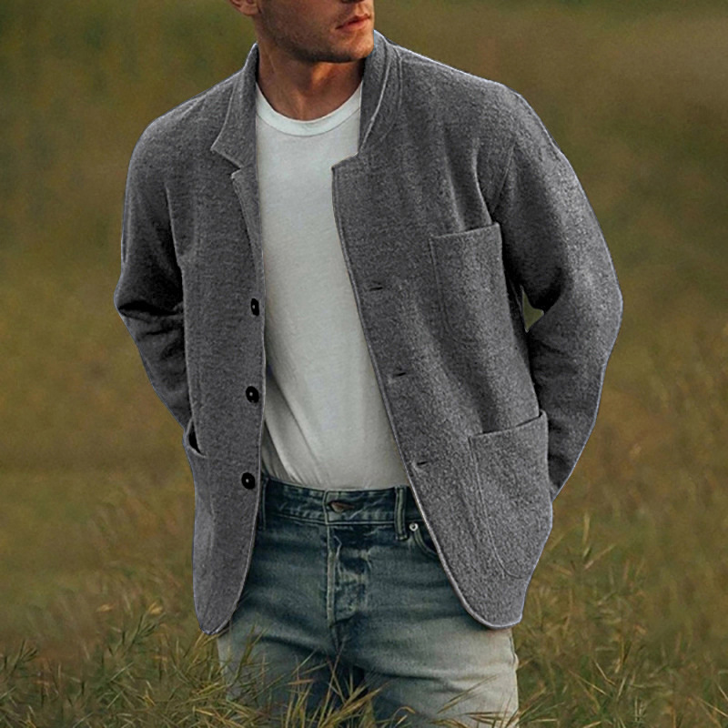 🎄Christmas Sale🔥 Men's Solid Color Fashion Jacket Coat Casual Jacket Coat