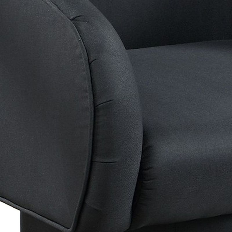 Tim 30 Inch Fabric Upholstered Accent Chair， 360 Swivel Seat， Black