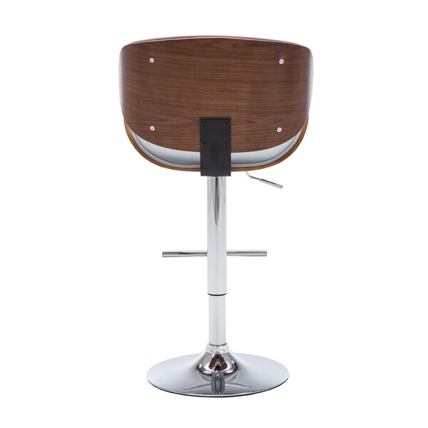 Modern Swivel Walnut Bentwood Adjustable Height Bar Stool