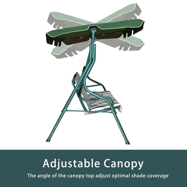 SKONYON Outdoor Swing Canopy Patio Swing Chair 3 Person Canopy Hammock