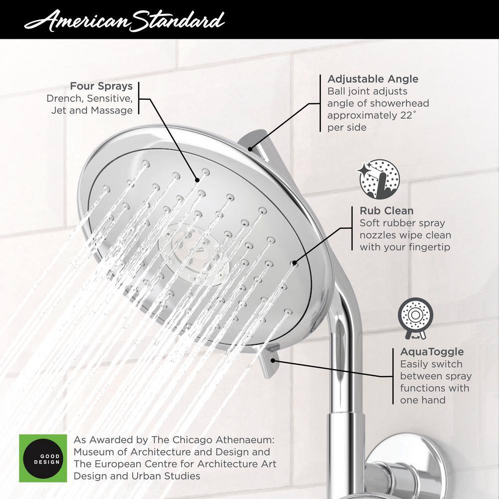 American Standard Spectra+ -Spray 7 in. Single Wall Mount Fixed Rain Shower Head in Legacy Bronze 9038074.278