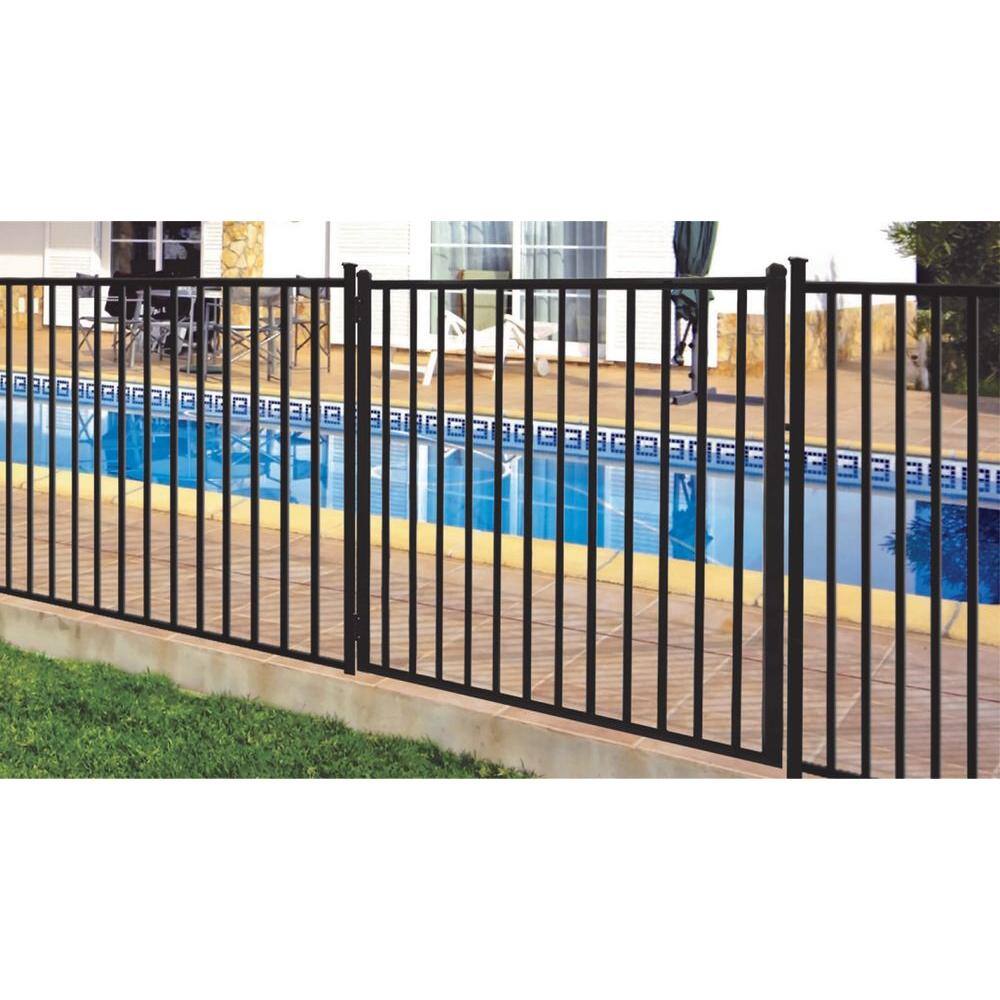 FORGERIGHT Newtown 4 ft. W x 4 ft. H Black Aluminum Pre-Assembled Fence Gate 861920