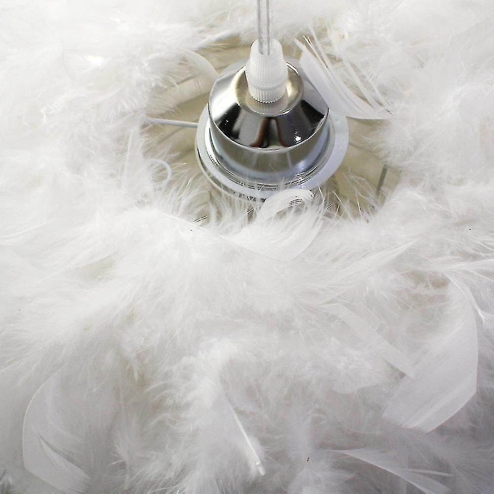 White Feather Ceiling Lampshade Pendant Non-electric Shade Shade Reducing Ring Pendant For Living Room Dining Room 30cm