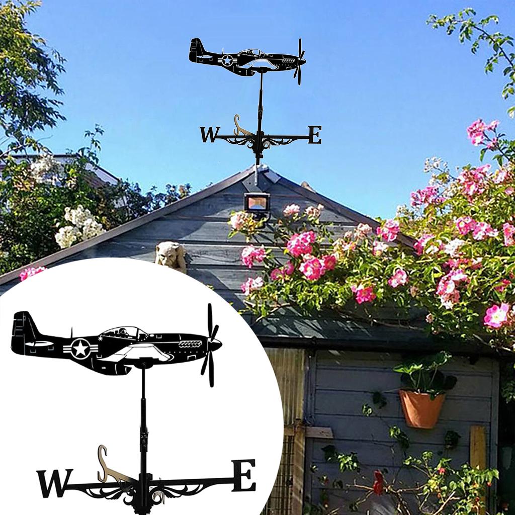 Farmhouse Weather Vane Roof Mount Wind Direction Indicator Outdoor Metal Bracket Weather Vane for Cupolas Garden Yard， Roof Decoration -