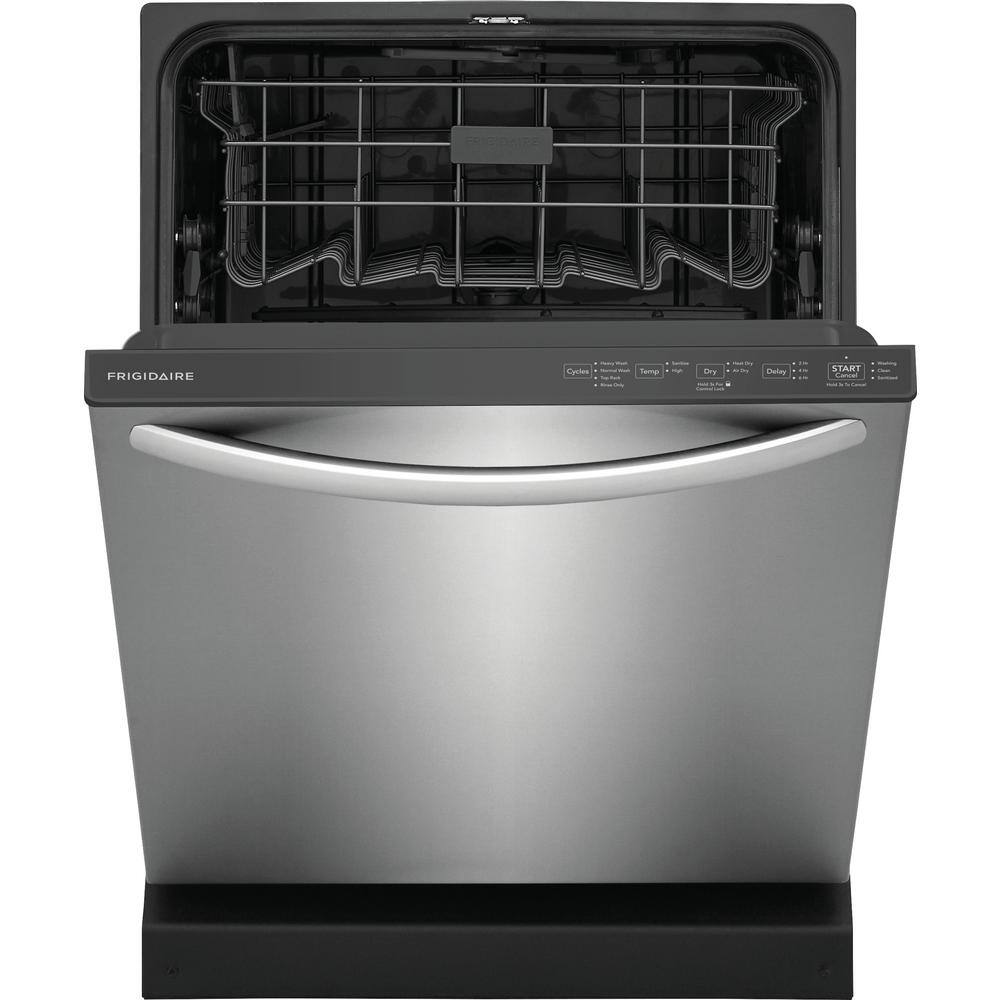 Frigidaire 24 in Top Control Built in Tall Tub Dishwasher with Plastic Tub in Stainless Steel with 4-cycles FDPH4316AS