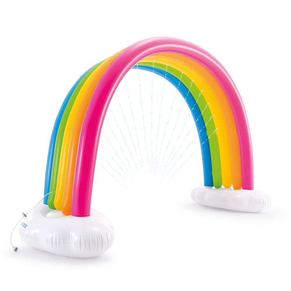 INTEX Multi-Color Plastic Inflatable Rainbow Cloud Outdoor Kids Play Sprinkler Ages 3 and Up 56597EP