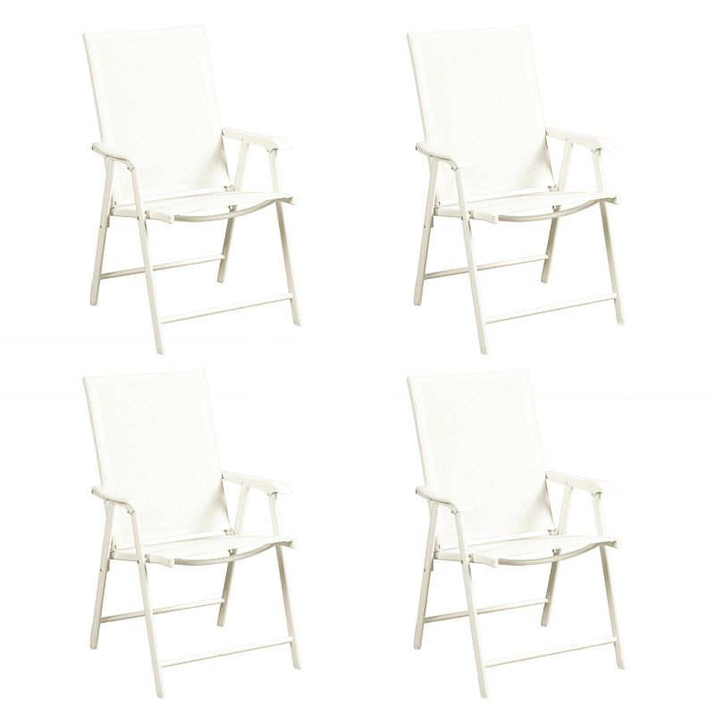 Aoodor Folding Patio Chairs for Indoor and Outdoor 4 Sets