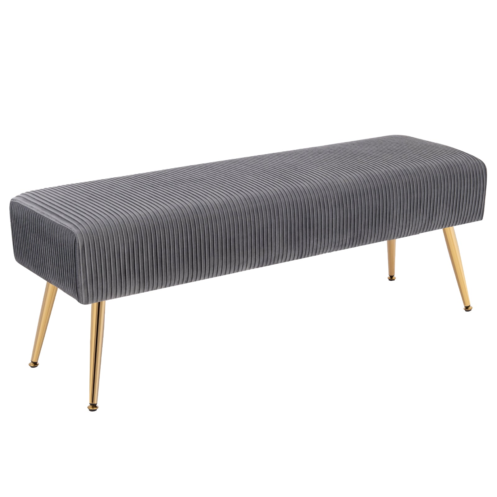 Furniliving Bedroom  Bench Modern Entryway  Bench Upholstered Ottoman Shoe Bench, Grey